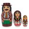 Set of 3 Ukrainian Hutsuls Family Wooden Nesting Dolls 4.5 Inches